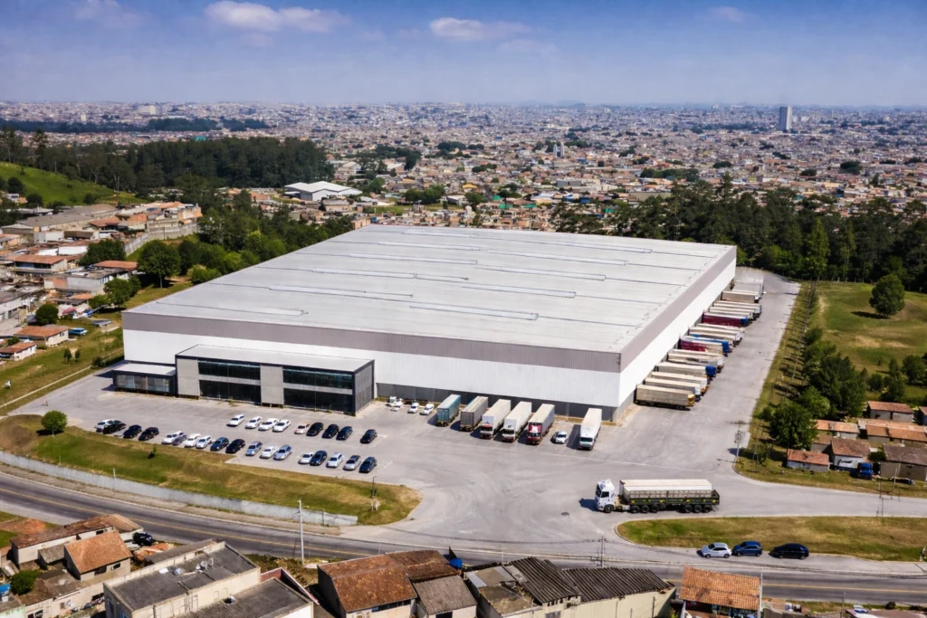 Visão aérea de galpão